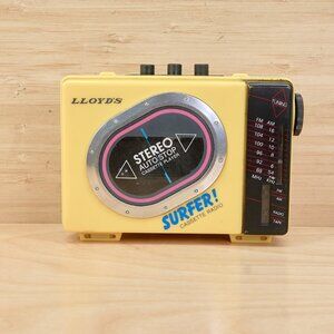 Lloyds Surfer C3090 AM FM Cassette Player Radio, Vintage Yellow